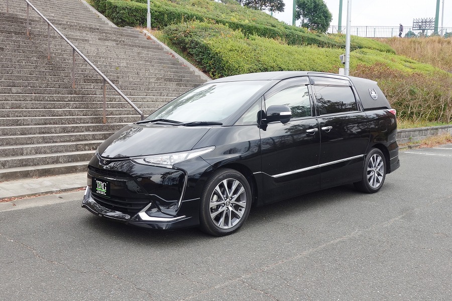 【問い合せ番号23T-045】エスティマ窓埋レザー張り仕様 特別バン型霊柩車